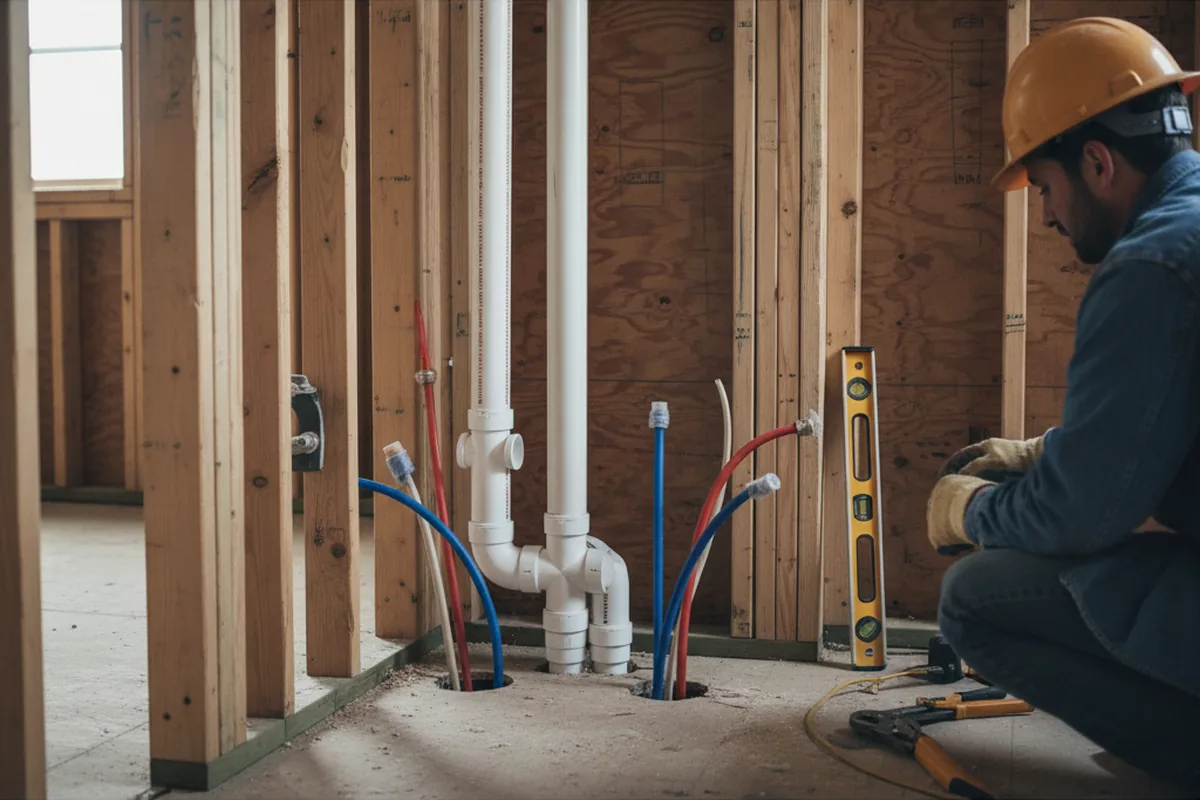 Drain and supply rough-in during Garbage Disposal Repair in Rittman