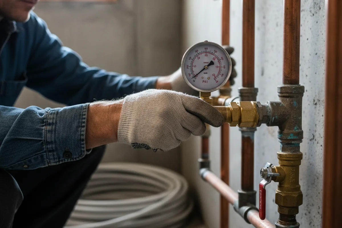 Pressure testing a repaired line during Water Line Repair in Rittman